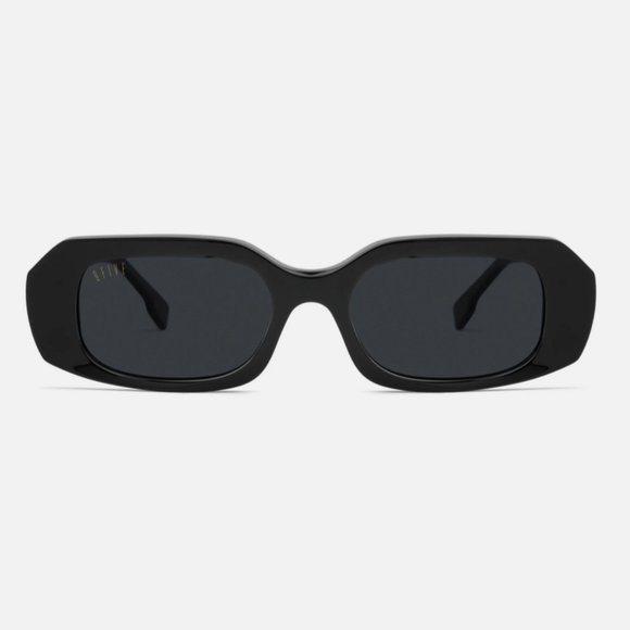 9FIVE Black Wide Polarized Rectangle Sunglasses - Picture 1 of 12